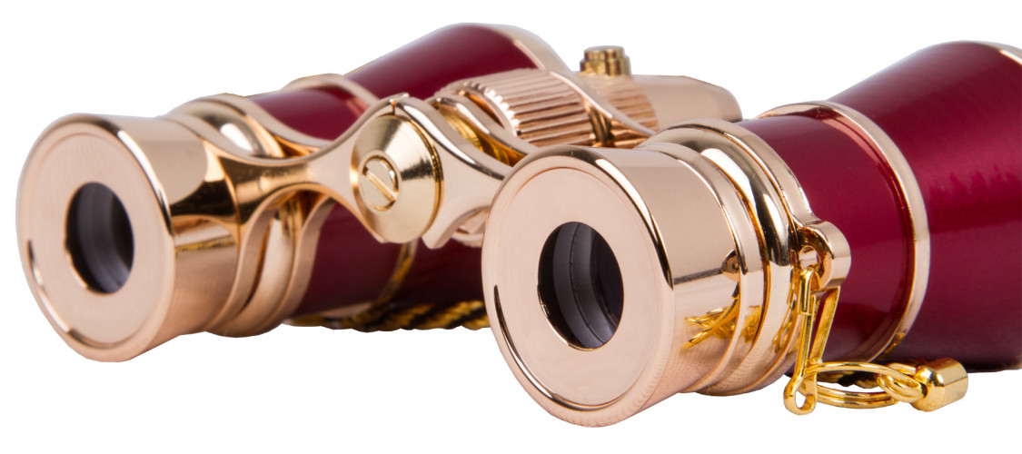 Бинокль Levenhuk Broadway 325F с подсветкой и цепочкой, красный