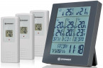 Метеостанция Bresser Temeo Hygro Quadro Prestige с тремя датчиками, черная