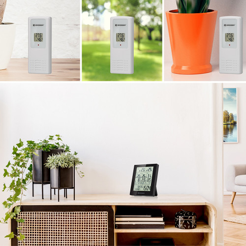 Метеостанция Bresser Temeo Hygro Quadro Prestige с тремя датчиками, белая