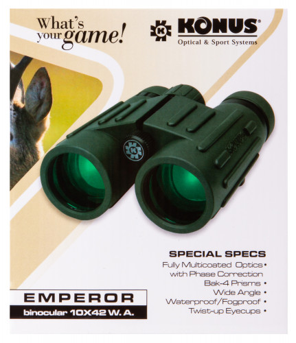 Бинокль Konus Emperor 10x42 WA Green