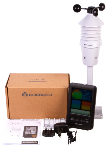 Метеостанция Bresser «3 в 1» Wi-Fi с датчиком ветра и цветным дисплеем, профессиональная