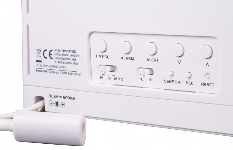 Метеостанция Bresser Comfort «5 в 1» с цветным дисплеем, белая
