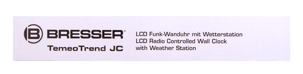 Метеостанция (настенные часы) Bresser TemeoTrend JC LCD с радиоуправлением, черная