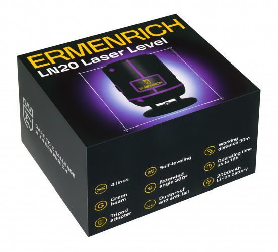 Лазерный уровень Ermenrich PLUS LN20, фиолетовый